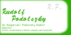 rudolf podolszky business card